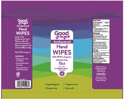 Good To Go Antibacterial Hand Wipes 15ct (15298 V5 100)